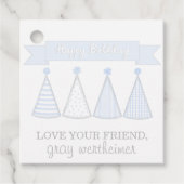 Blue Birthday Banner Pet Gift Label (Voorkant)