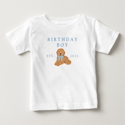 Blue Birthday Boy Golden Doodle Puppy Birthday (Voorkant)