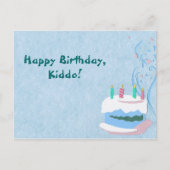 Blue Birthday Briefkaart (Voorkant)