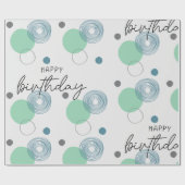 Blue Birthday Cadeaupapier (Vlak)