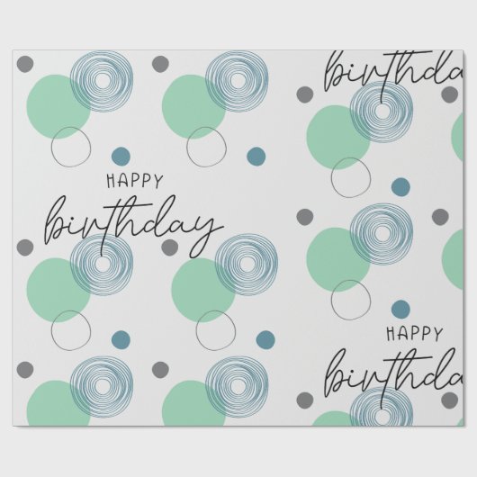 Blue Birthday Cadeaupapier (Vlak)