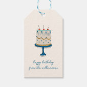 Blue Birthday Cake Doodle Cute From Family Name Cadeaulabel (Voorkant)