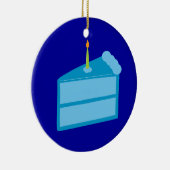 Blue Birthday Cake Keramisch Ornament (Rechts)