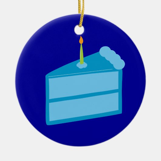 Blue Birthday Cake Keramisch Ornament (Voorkant)