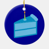Blue Birthday Cake Keramisch Ornament (Achterkant)