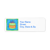 Blue Birthday Cake Return Label (Voorkant)