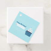 Blue Birthday Cupcake Bedankjes Labels (In situ)