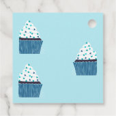 Blue Birthday Cupcake Bedankjes Labels (Achterkant)