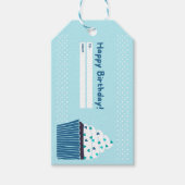 Blue Birthday Cupcake Cadeaulabel (Voorkant)