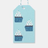 Blue Birthday Cupcake Cadeaulabel (Achterkant)