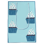 Blue Birthday Cupcake Medium Cadeauzakje (Achterkant)
