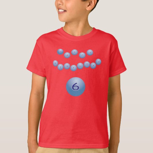 Blue Birthday for Boy Age 6 T-shirt (Voorkant)