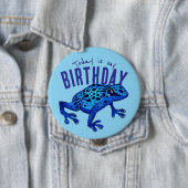 Blue Birthday Frog Ronde Button 4,0 Cm (In situ)