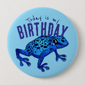 Blue Birthday Frog Ronde Button 4,0 Cm (Voorkant)