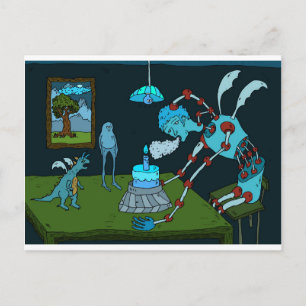 Blue Birthday Greeting Briefkaart