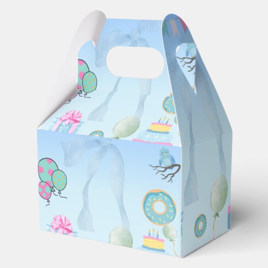 Blue  Birthday Invitation Bedankdoosjes (Achterkant)