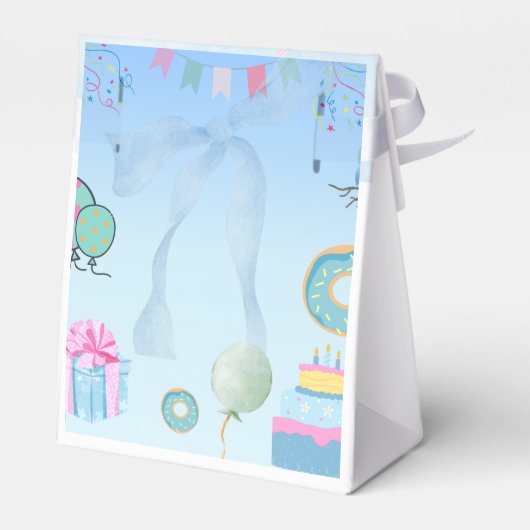 Blue  Birthday Invitation Bedankdoosjes (Achterkant)