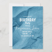 Blue Birthday Invitation Kaart (Voorkant)