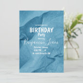 Blue Birthday Invitation Kaart (Staand voorkant)