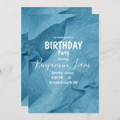Blue Birthday Invitation Kaart (Voorkant / Achterkant)