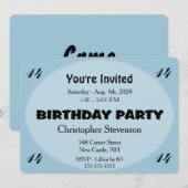 Blue Birthday Invitation Kaart (Voorkant / Achterkant)