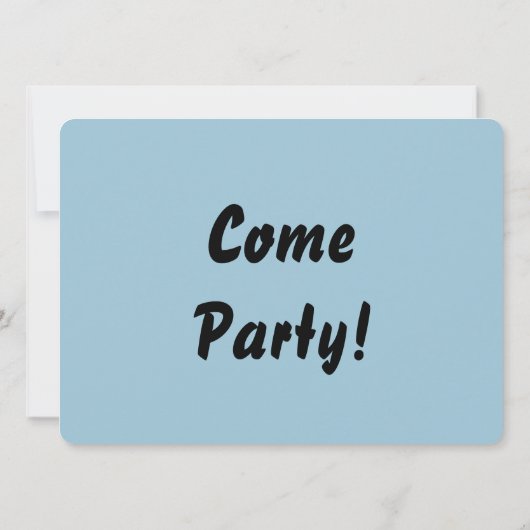 Blue Birthday Invitation Kaart (Achterkant)