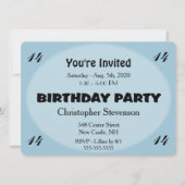 Blue Birthday Invitation Kaart (Voorkant)
