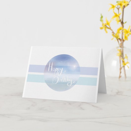 Blue Birthday Kaart (Gele Bloem)