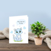 Blue Birthday kitty Kaart