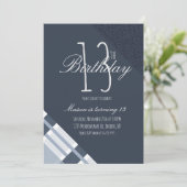 Blue Birthday Pset Denim Boys Dertigtal Party (Staand voorkant)