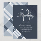 Blue Birthday Pset Denim Boys Dertigtal Party (Voorkant / Achterkant)