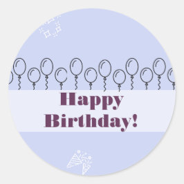 Blue Birthday stickers & labels