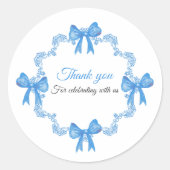 Blue Birthday Thank You Sticker (Voorkant)