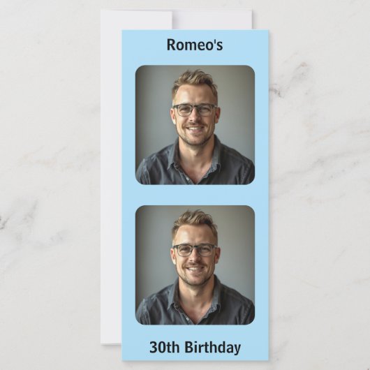 Blue Birthday Wish Kaart (Voorkant)