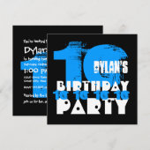 BLUE BLACK 10e verjaardag 10 jaar oud V02 Kaart (Voorkant / Achterkant)