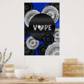 Blue Black 3D Vape Heart Poster (Keuken)