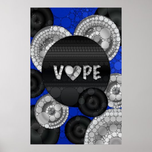Blue Black 3D Vape Heart Poster (Voorkant)