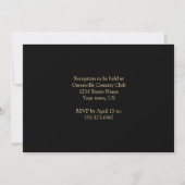  Blue Black and Gold Wedding Invitation Kaart (Achterkant)