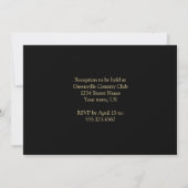  Blue Black and Gold Wedding Invitation Kaart (Achterkant)