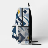 Blue Black and Yellow Abstract Backpack Bedrukte Rugzak (Rechts)