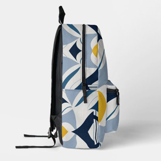 Blue Black and Yellow Abstract Backpack Bedrukte Rugzak (Links)