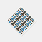 Blue Black Baroque Fleur-de-lis Pattern Design  Servet (Hoek)