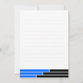 Blue & Black Bars Afstudeerder Party Dank u Bedankkaart (Achterkant)