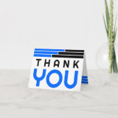 Blue & Black Bars Afstuderen Bedankt (Voorkant)