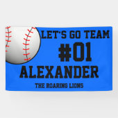 Blue Black Baseball Team Spirit Spandoek (Horizontaal)