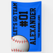 Blue Black Baseball Team Spirit Spandoek (Verticaal)