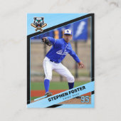 Blue & Black Baseball Trading Card, Baseball Card Contactkaartje (Voorkant)