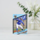 Blue & Black Baseball Trading Card, Baseball Card Contactkaartje (Staand voorkant)