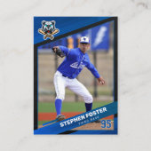 Blue & Black Baseball Trading Kaart, Baseball Kaar Contactkaartje (Voorkant)