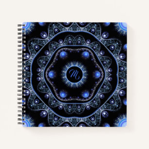 Blue Black Blauwgroen Shining Lace Boho Mandala Mo Notitieboek